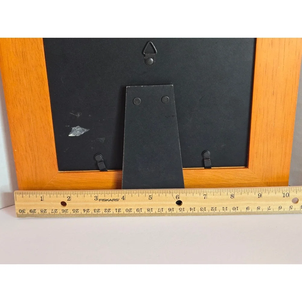 Wooden Cat Photo Frame Meow Engraved Tabletop Display‎ Made in Thailand